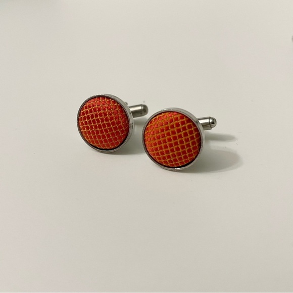 Vintage Lot of 7 Cufflinks Fabric Assorted Colours - Picture 2 of 16
